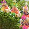 Gardenised 18 Inch Sitting on Straw and Hay Bales Multicolor Trio Scarecrows for Halloween, Fall and All Time Season Garden Decor, Perfect to Add a Festive Touch to Your Lawn